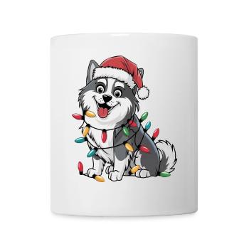 Eskimo Noël Lumières Noël Chiens Cadeaux - Mug blanc - blanc - Devant