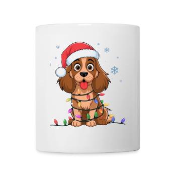 Cocker anglais Epagneul Noël Lumières de Noël Chiens - Mug blanc - blanc - Devant