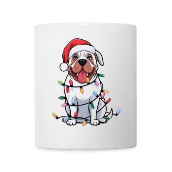 Dogue Argentino Lumières de Noël Noël Chiens Cadeaux - Mug blanc - blanc - Devant