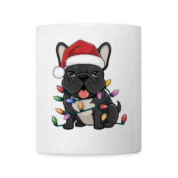 Bouledogue français Noël lumières Noël chiens m’offre - Mug blanc - blanc - Devant