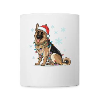 German Shepherd Christmas Lights Xmas Dogs Gifts - Mug - white - Front