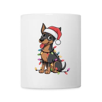 German Pinscher Christmas Lights Xmas Dogs Gifts - Tasse - Weiß - Vorne