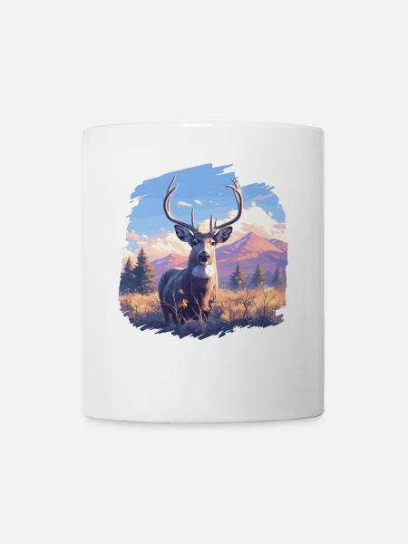 Hirsche Hirsch - Tasse - Weiß