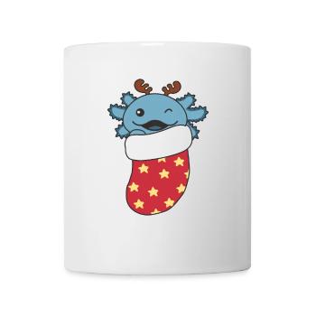 De jolis axolotls en chaussettes de Noël pour Noël - Mug blanc - blanc - Devant