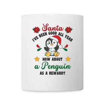 Ich will ein Pinguin zu Weihnachten süße Pinguine - Tasse - Weiß - Vorne