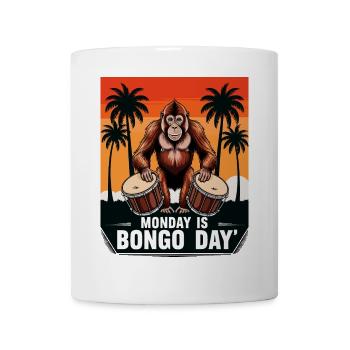 Affen Bongo Trommler - Tasse - Weiß - Vorne