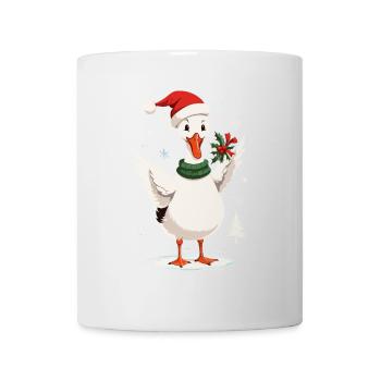 Canard de Noël avec chapeau de Noël - Mug blanc - blanc - Devant