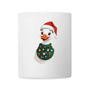 Canard de Noël avec chapeau de Noël - Mug blanc - blanc - Devant