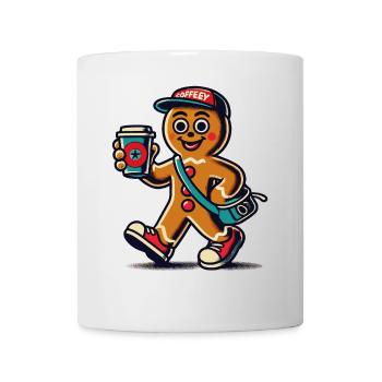 Funny gingerbread snob with coffee - Mug - white - Front