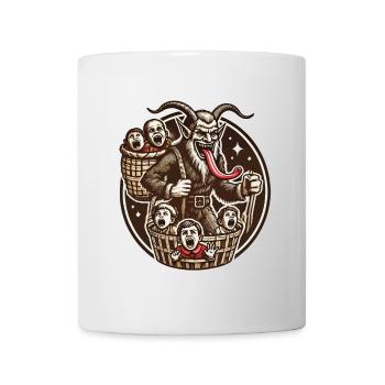 Krampus Mit Unartigen Kindern Weihnachtliches - Tasse - Weiß - Vorne
