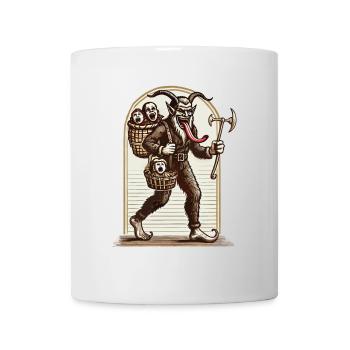 Krampus effrayant avec des enfants coquins - Mug blanc - blanc - Devant