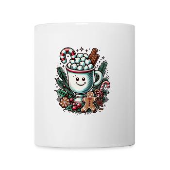 Weihnachtliche Heiße Schokolade Mit Zimt - Tasse - Weiß - Vorne