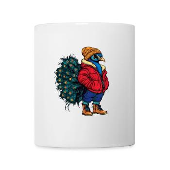 Peacock Bird Fashion Winter - Mug - white - Front
