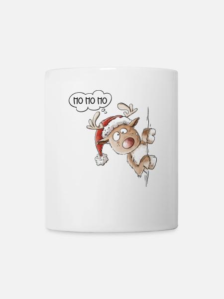 Ho Ho Ho Rentier Weihnachten - Tasse - Weiß