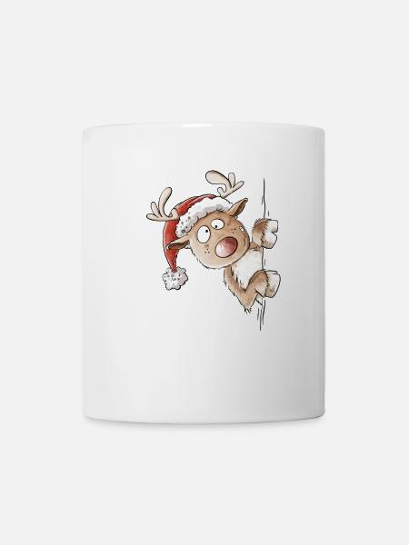 Lustiges Rentier Weihnachten I Geschenk - Tasse - Weiß
