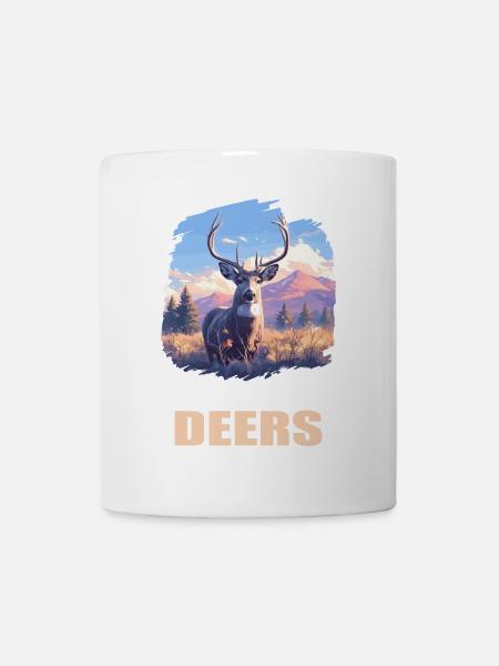 Hirsche Hirsch - Tasse - Weiß