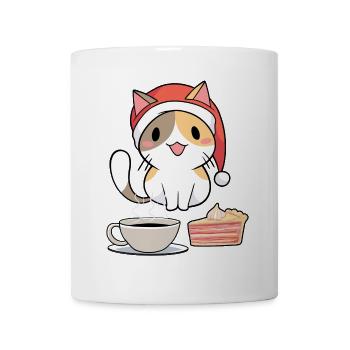 Nikolaus Weihnachtsmann Santa Katze Katzen Miau - Tasse - Weiß - Vorne