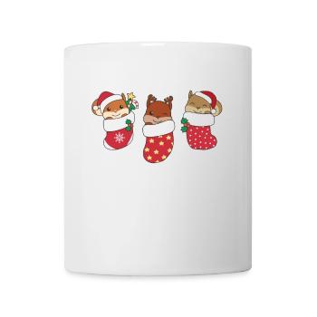 Süße Eichhörnchen in Weihnachtssocke zu - Tasse - Weiß - Vorne
