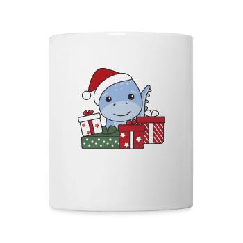 Dino Weihnachten Geschenk Winter Tiere Dino - Tasse - Weiß - Vorne
