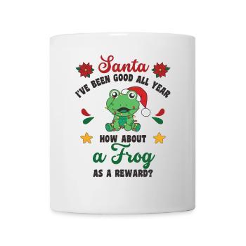 Ich will ein Frosch zu Weihnachten süße Frösche - Tasse - Weiß - Vorne