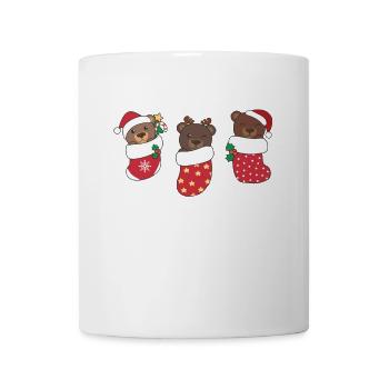 Ours mignons en chaussette de Noël pour ours de Noël - Mug blanc - blanc - Devant