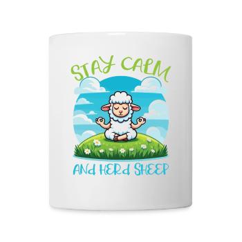 Stay Calm And Herd Sheep Zen Meditation Sheep - Tasse - Weiß - Vorne