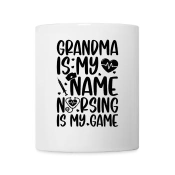 Grand-mère est mon nom, l’allaitement est mon jeu - Infirmière Gran - Mug blanc - blanc - Devant