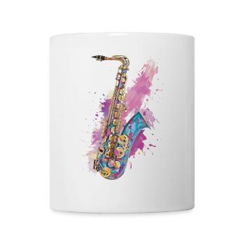 Saxophon - Tasse - Weiß - Vorne