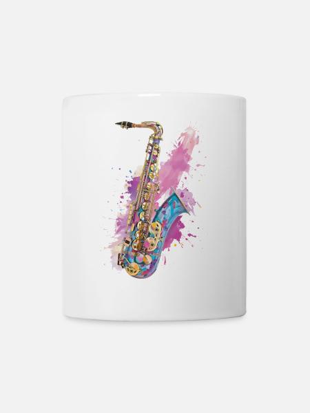 Saxophon - Tasse - Weiß