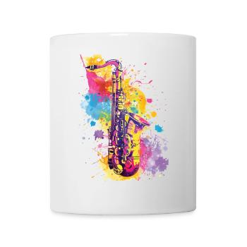 Saxophon - Tasse - Weiß - Vorne