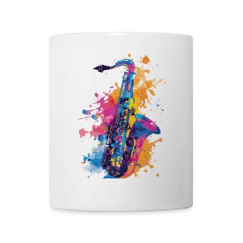 Saxophon - Tasse - Weiß - Vorne