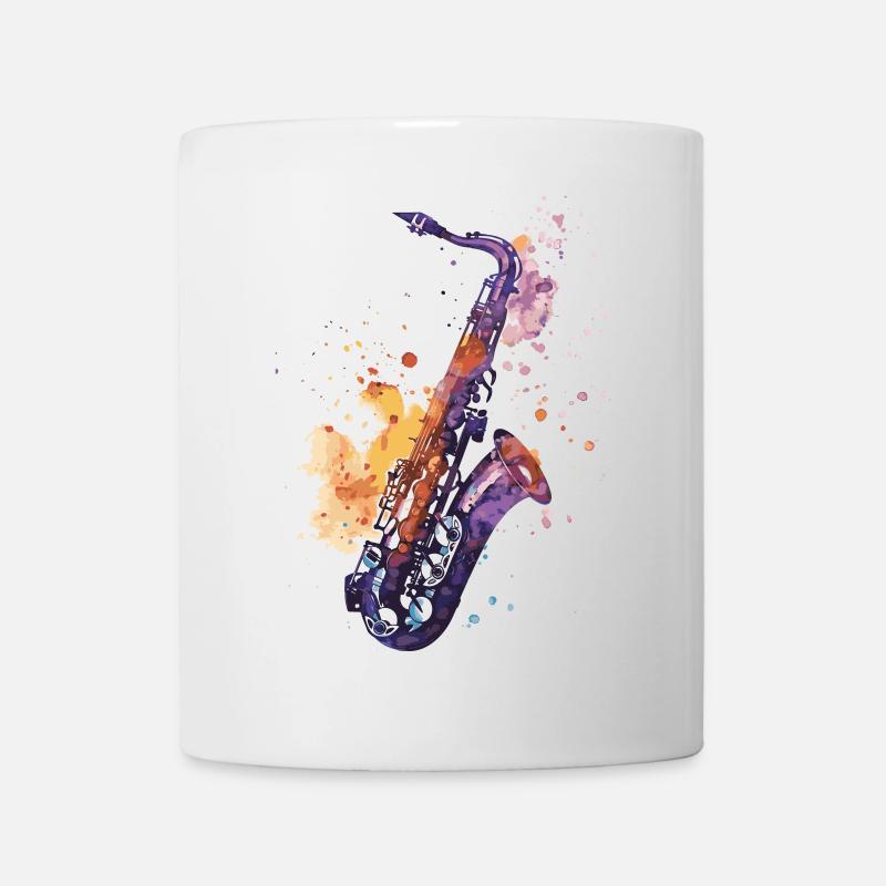 Saxophon - Tasse - Weiß