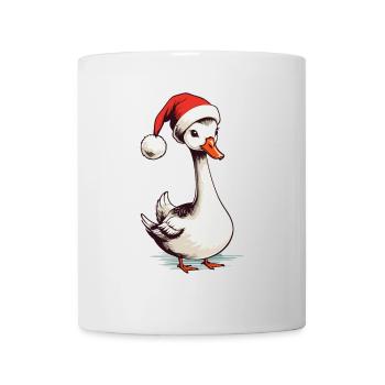 Canard festif avec chapeau de Noël pour Noël - Mug blanc - blanc - Devant
