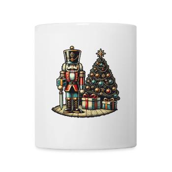 Nutcracker and Christmas Tree Art - Mug - white - Front
