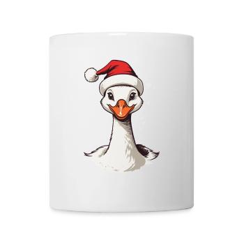Motif de Noël sucré de canard festif avec chapeau - Mug blanc - blanc - Devant