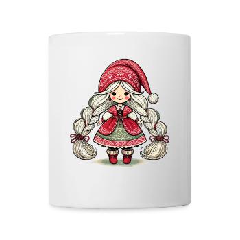 Niedlicher Weihnachtself Im Skandinavischen Stil - Tasse - Weiß - Vorne
