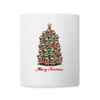 Merry Christmas Pug Christmas Tree - Mug - white - Front
