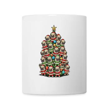 Merry Pug Christmas Tree - Mug - white - Front