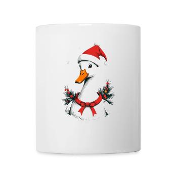Canard de Noël avec un joli chapeau de Noël - Mug blanc - blanc - Devant