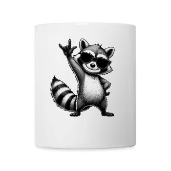 Waschbär mit Rock Pose Raccoon Rock Musik Musiker - Tasse - Weiß - Vorne