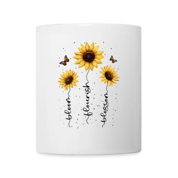 Fleurs d’été Fleur Inspiration Dicton de motivation - Mug blanc - blanc - Devant