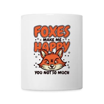 Foxes Make Me Happy Red Fox Canidae Caninae Fox - Mug - white - Front