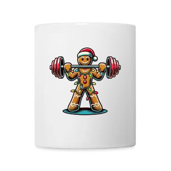 Funny Gingerbread Man Bodybuilder Christmassy - Mug - white - Front