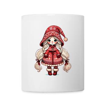 Festive Christmas elf in Scandinavian style - Mug - white - Front