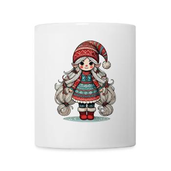 Christmas Gnome Woman Festive Gnome Girl - Mug - white - Front