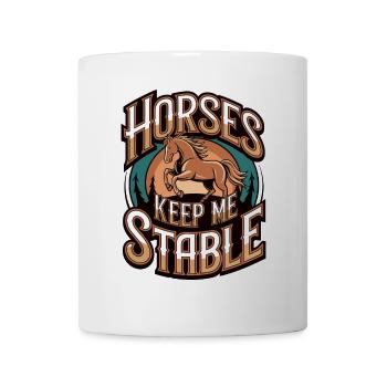 Les chevaux me gardent stable Équitation - Mug blanc - blanc - Devant