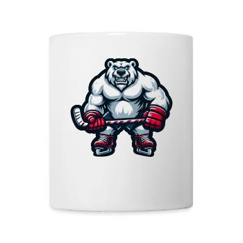 Joueur de hockey sur glace Polar Bear, équipe de hockey Polar Bear - Mug blanc - blanc - Devant