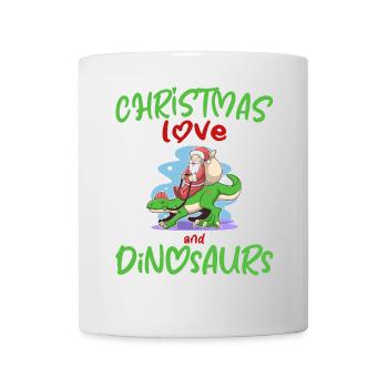 Dino Garçon Garçon Enfants Noël Amour Dinosaure - Mug blanc - blanc - Devant