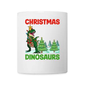 Dino Garçon Garçon Enfants Noël Amour Dinosaure - Mug blanc - blanc - Devant
