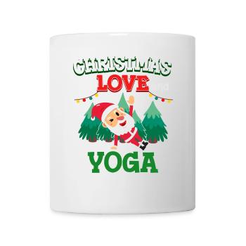 Yogini Yoga Meditation Christmas, Love and Yoga - Mug - white - Front